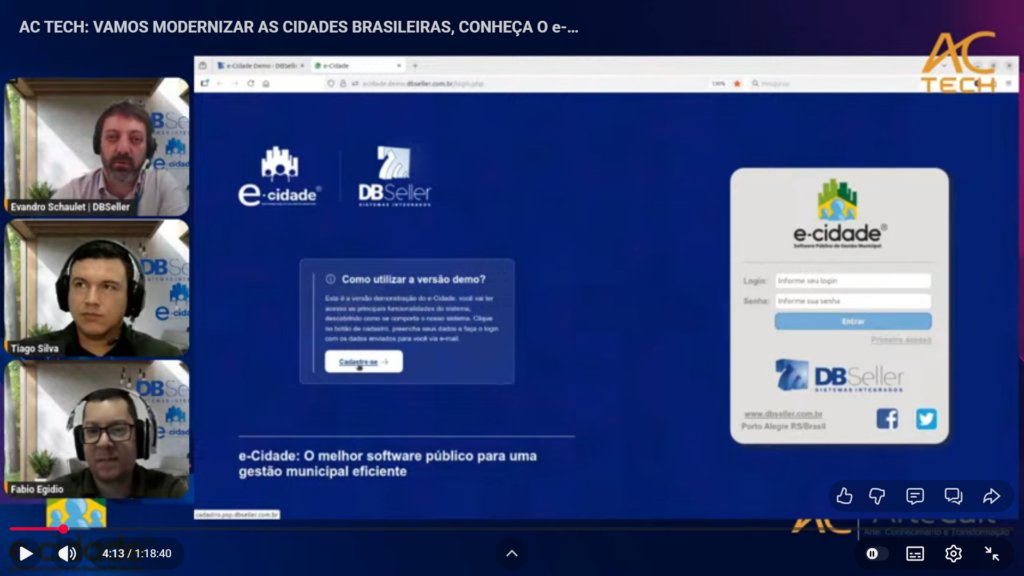 Apresentação do ambiente de demonstração do e-Cidade